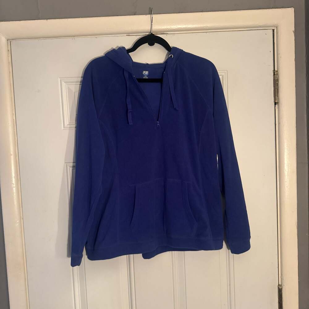 SB Active Women's Royal Blue Quarter-Zip Fleece Pullover Hoodie